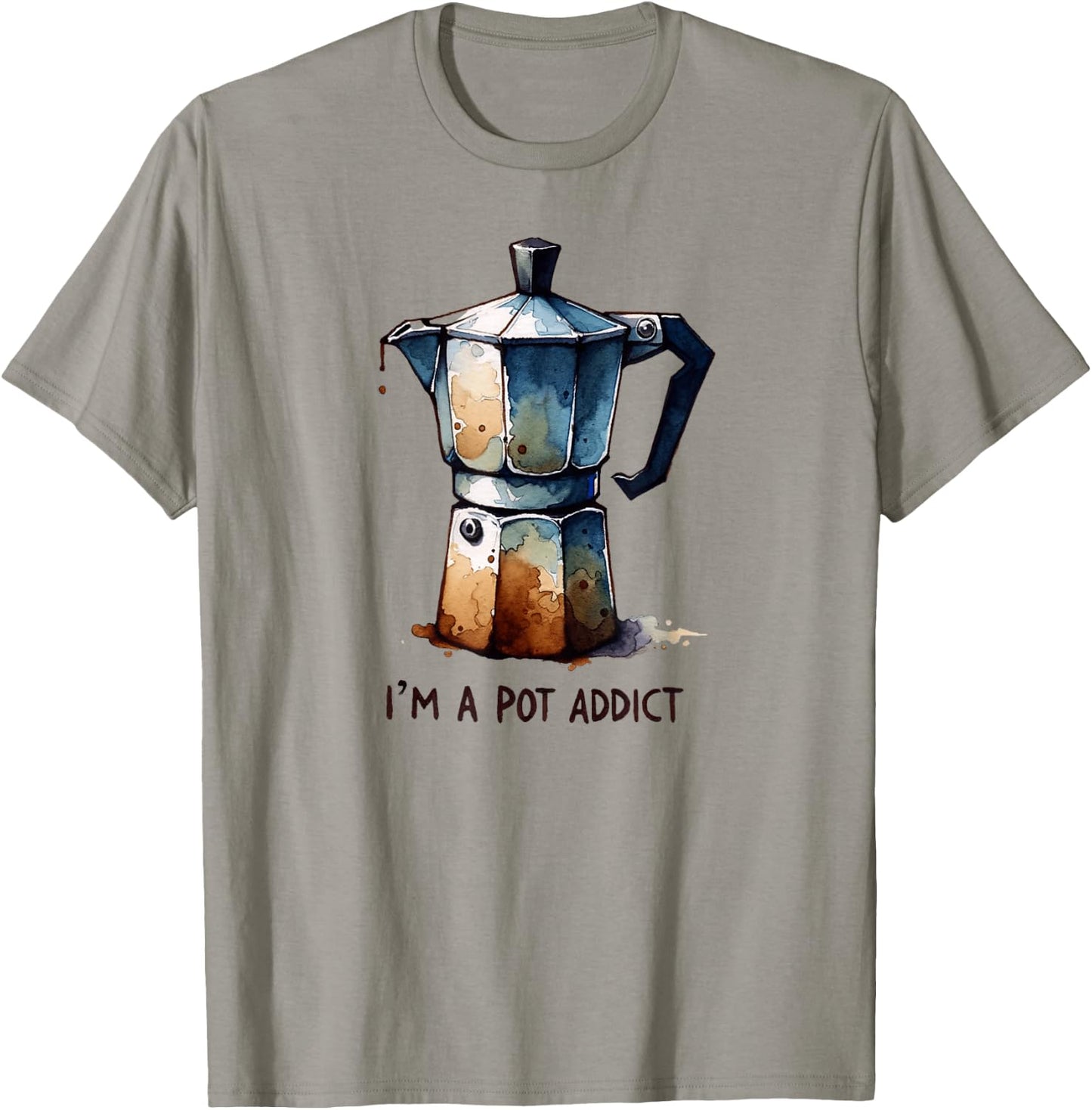 Funny Italian Moka Pot Espresso Addict Cappuccino Coffee T-Shirt - T-Shirt | Sand