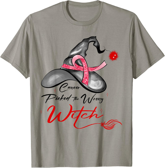 Blood Cancer Halloween | Blood Cancer Picked Wrong Witch T-Shirt - T-Shirt | Sand
