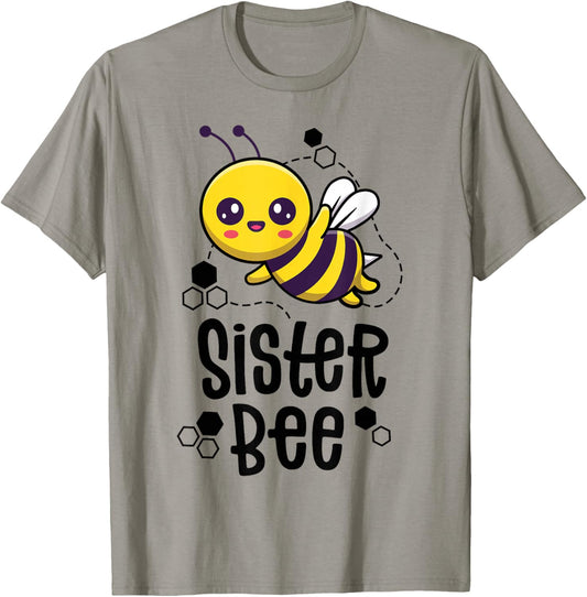 Family Bee Shirts Sister Sis First Bee Day Outfit Birthday T-Shirt - T-Shirt | Sand