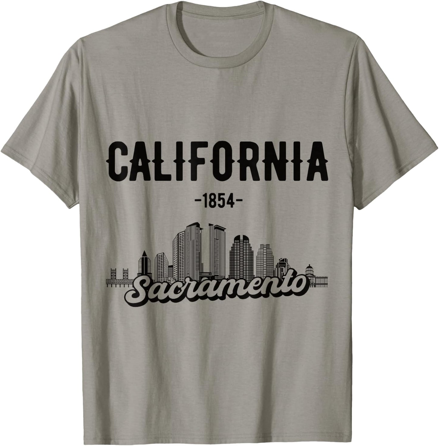Skyline Sacramento California T-Shirt - T-Shirt | Sand