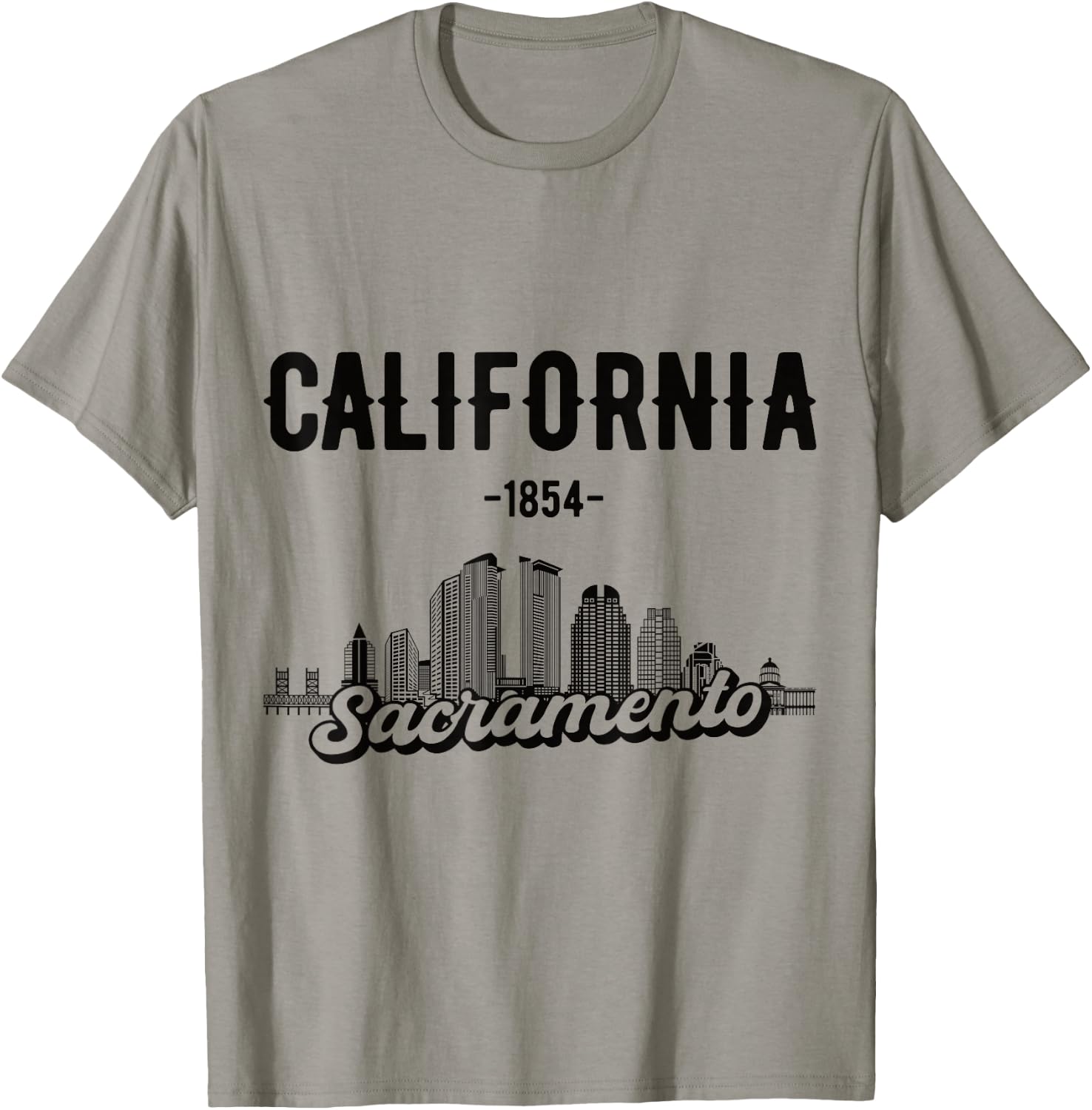 Skyline Sacramento California T-Shirt - T-Shirt | Sand