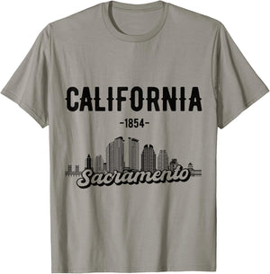 Skyline Sacramento California T-Shirt - T-Shirt | Sand