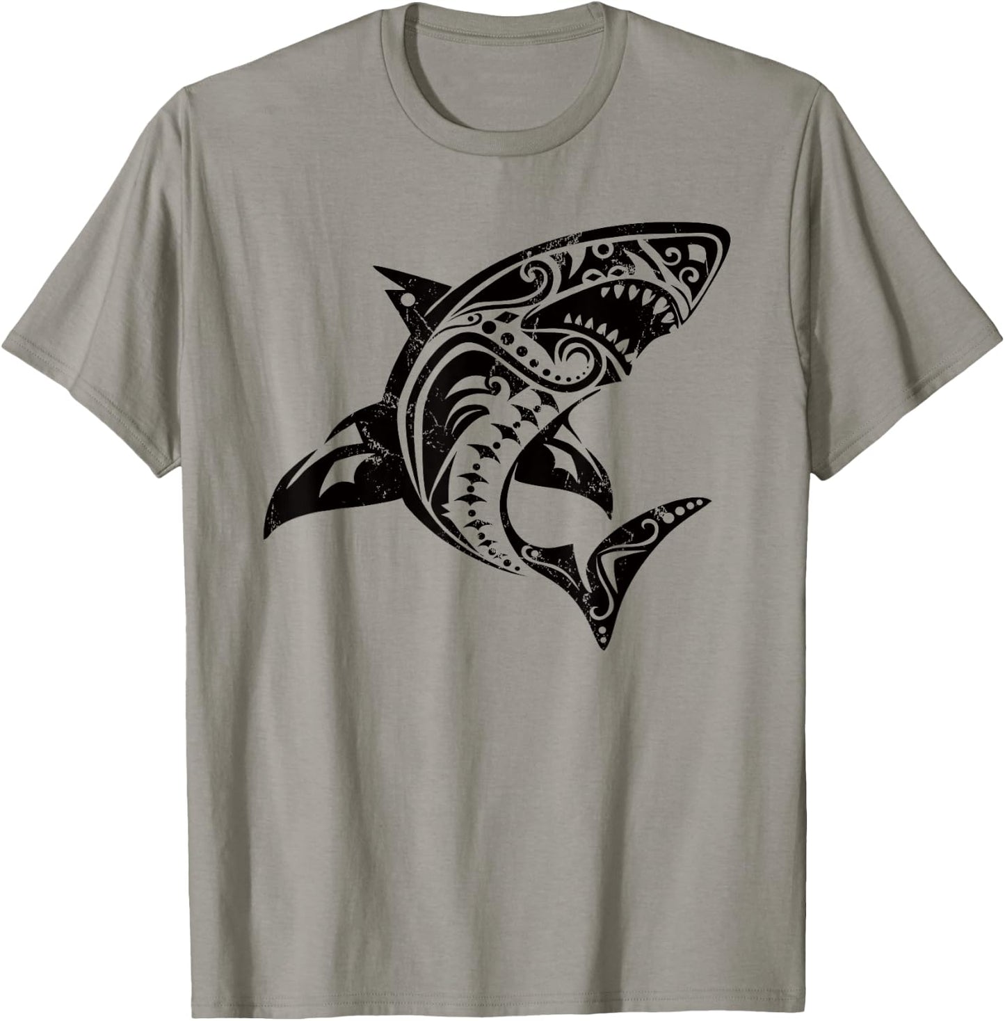 Shark Vintage Retro Tribal Throwback Vacation T-Shirt - T-Shirt | Sand