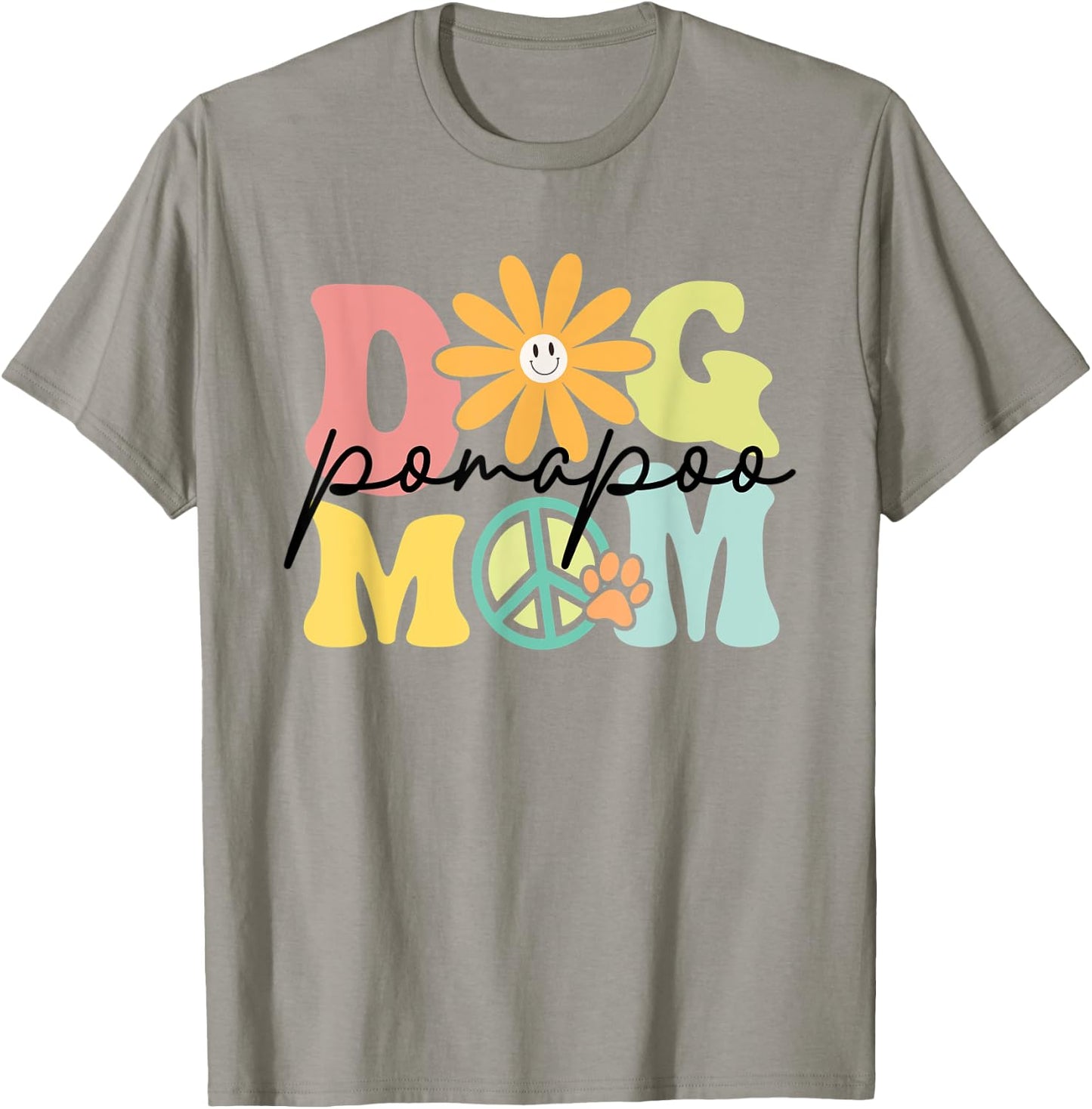 Pomapoo Groovy Dog Mom Women Pet Lover T-Shirt - T-Shirt | Sand