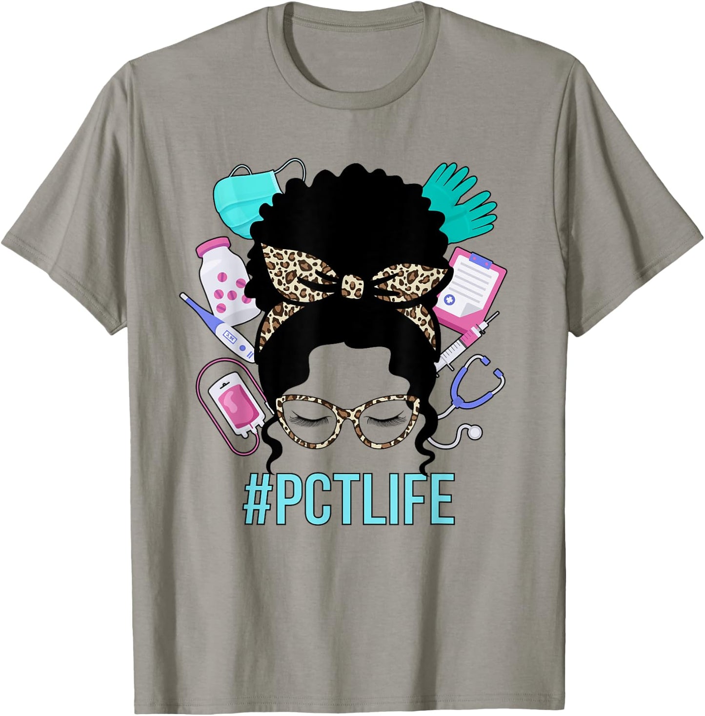 Black PCT Life Patient Care Tech Patient Care Technician T-Shirt - T-Shirt | Sand