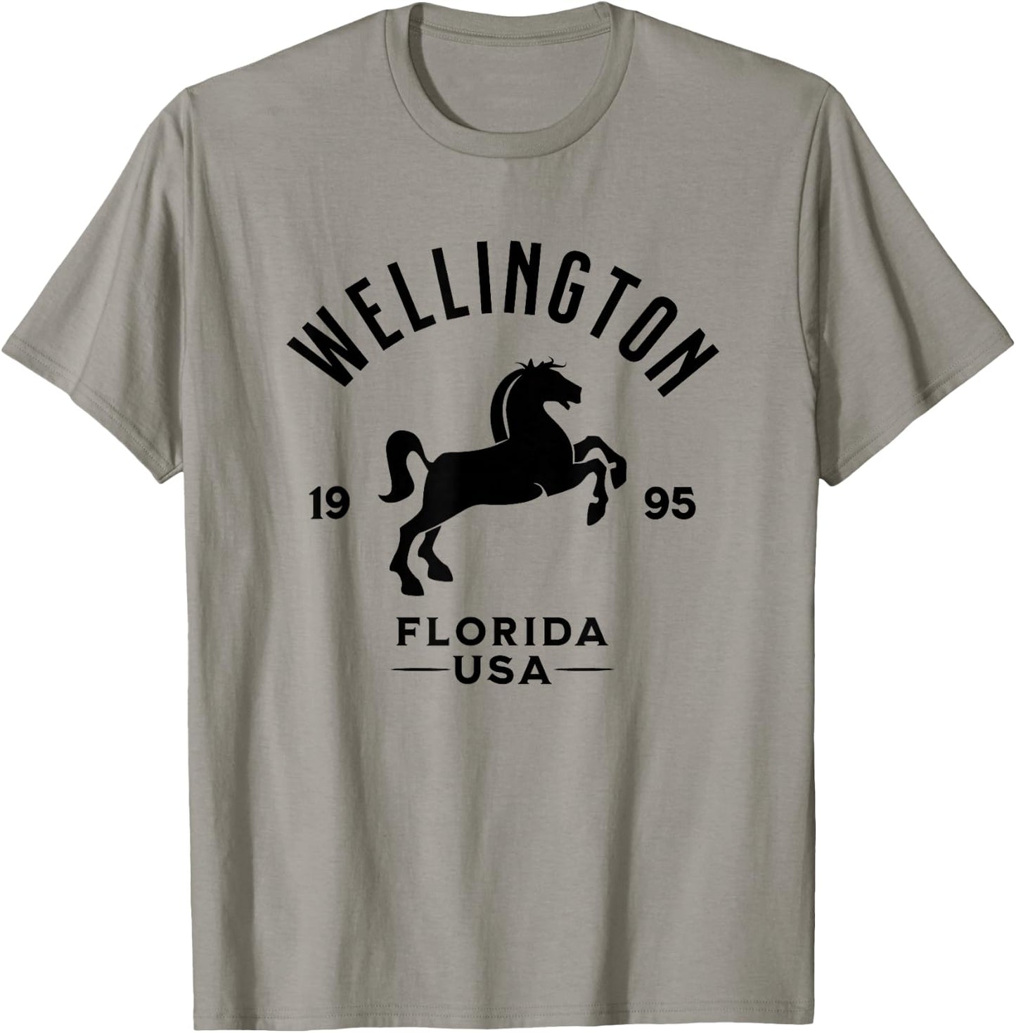 Wellington Florida USA Equestrian Horse Design T-Shirt - T-Shirt | Sand