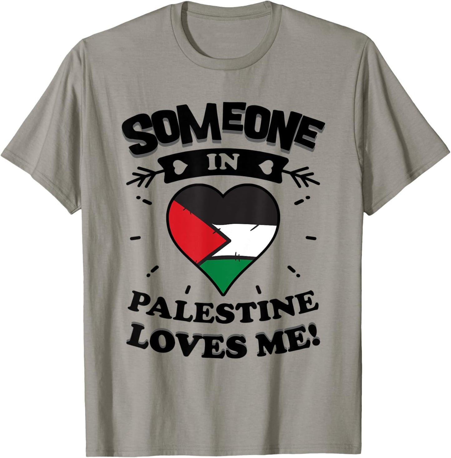 Someone In Palestine Loves Me Palestinian Flag Heart T-Shirt - T-Shirt | Sand