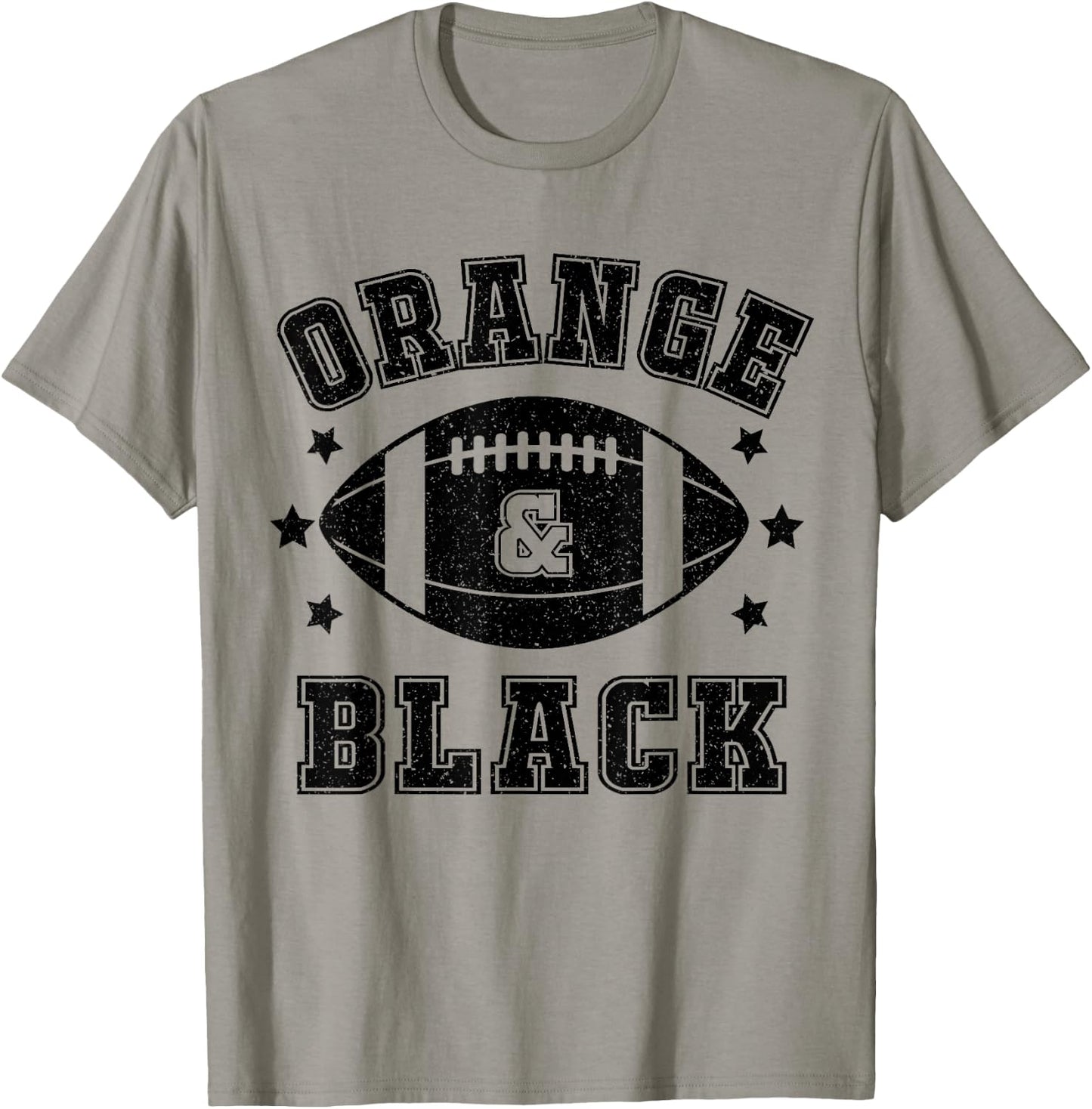 On Gameday Football We Wear Orange And Black School Spirit T-Shirt - T-Shirt | Sand
