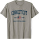 Connecticut Vintage American Flag USA Sports Design T-Shirt - T-Shirt | Sand