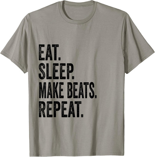 Eat Sleep Make Beats Repeat Music Gift T-Shirt - T-Shirt | Sand