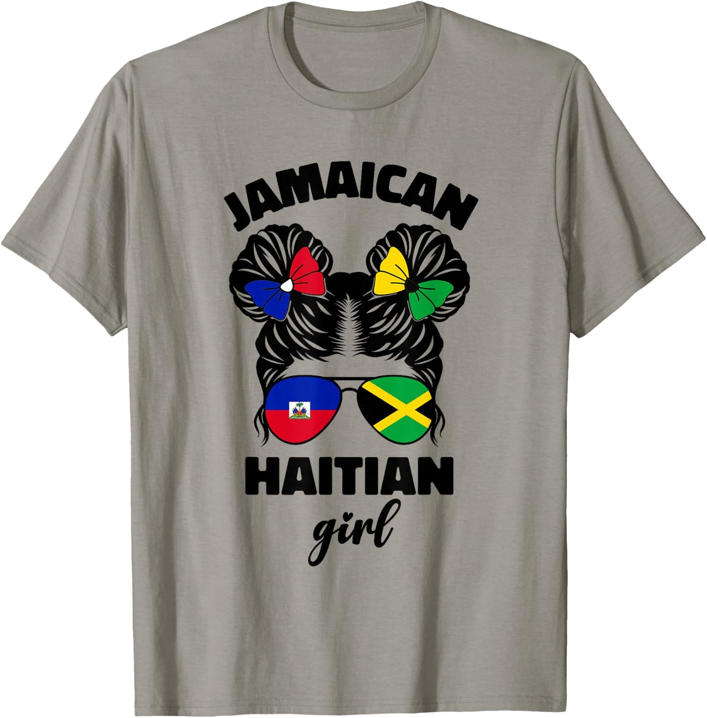 Half Jamaican Haitian Jamaica Flag Haiti Ayiti Kids Girls T-Shirt - T-Shirt | Sand