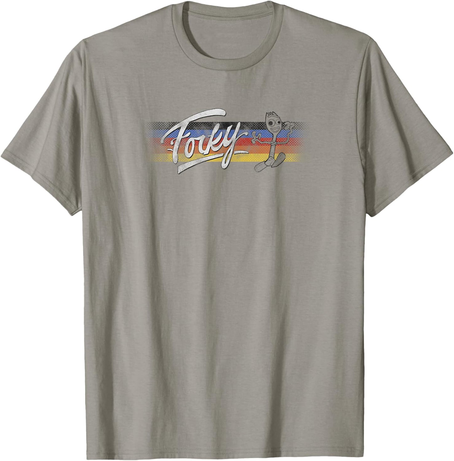 Disney Toy Story 4 Forky Rainbow Stripe Run T-Shirt - T-Shirt | Sand