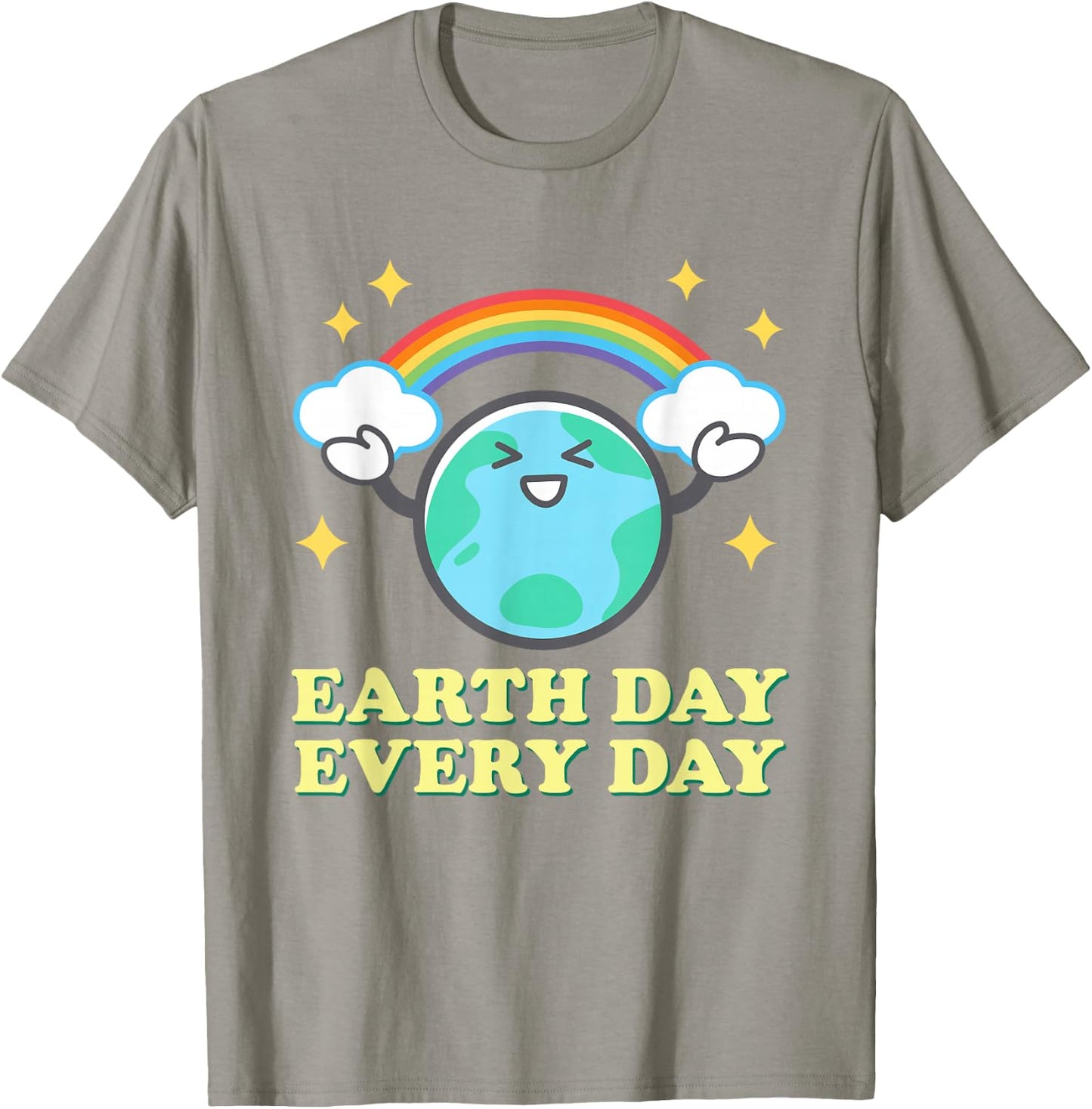 Earth Day Every Day Rainbow Globe Save the Planet Men Women T-Shirt - T-Shirt | Sand