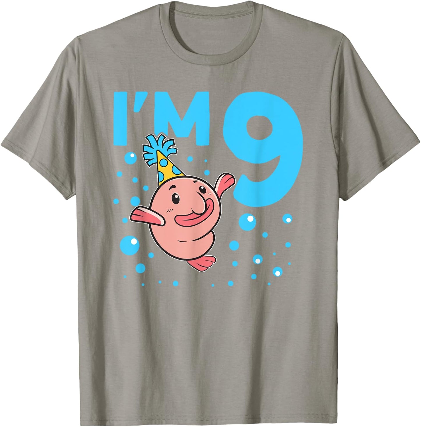I'm 9 Blob Fish 9th Birthday Blobfish T-Shirt - T-Shirt | Sand