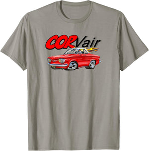 Corvair Cartoon 1960 Monza Coupe Drawing T-Shirt - T-Shirt | Sand