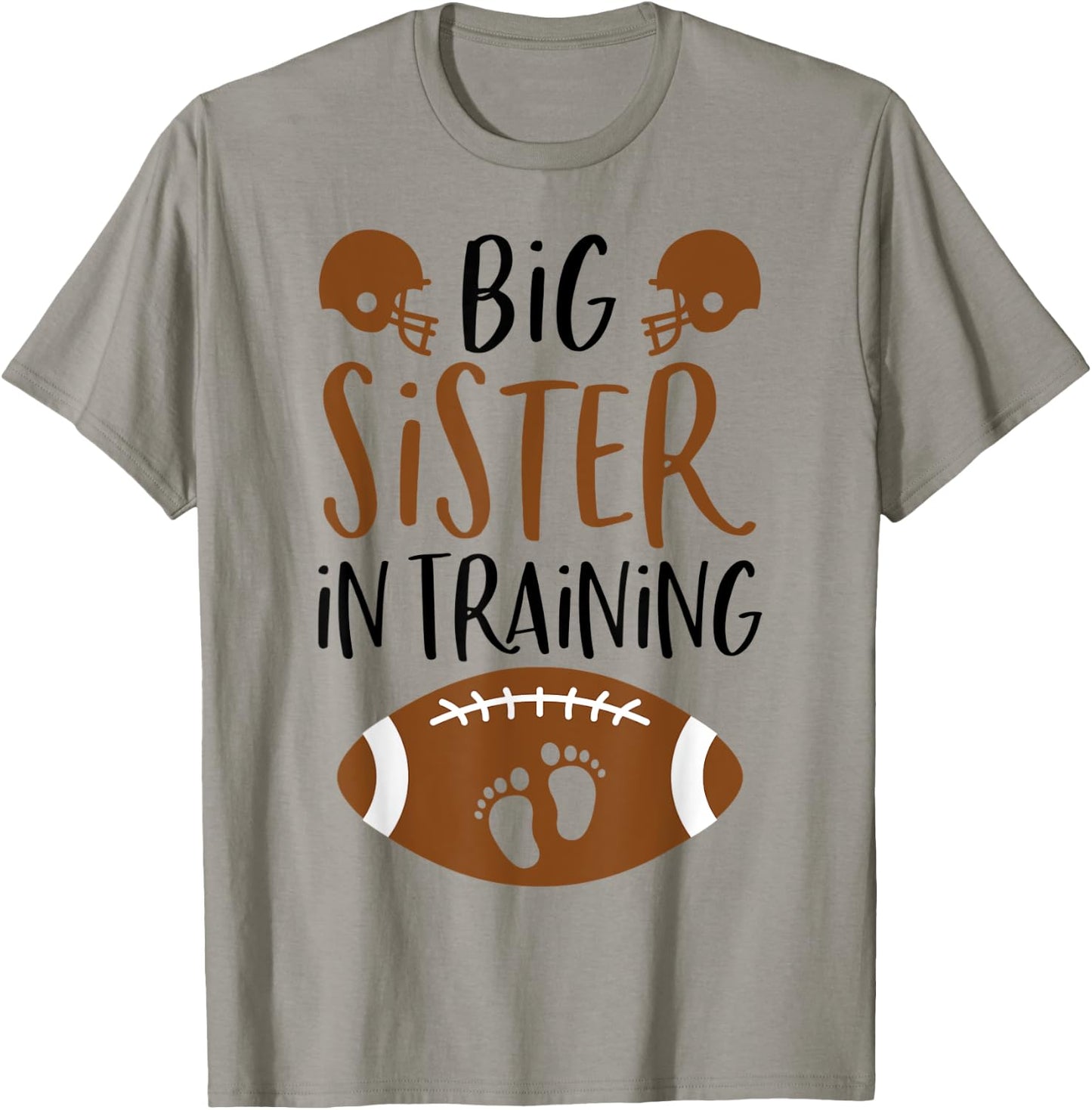 Big Sister in Training Fall Football Autumn Fall Pregnancy T-Shirt - T-Shirt | Sand