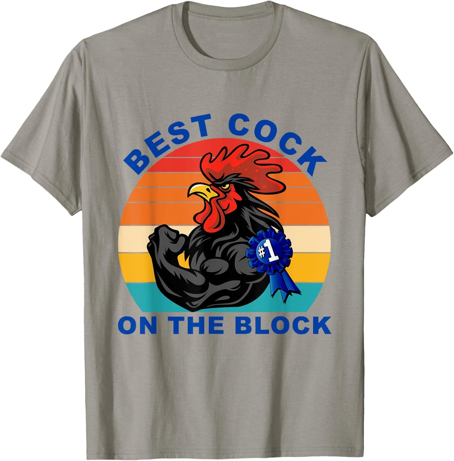 Best Cock On The Block Chicken Vintage Quote T-Shirt - T-Shirt | Sand