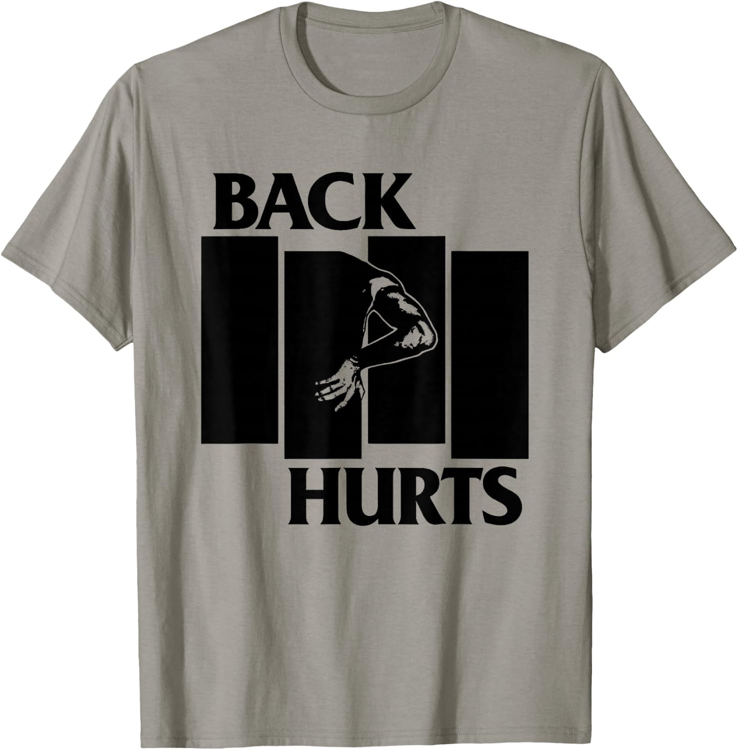 Back Hurts Black Funny Flag Funny Saying Quote Men Women T-Shirt - T-Shirt | Sand