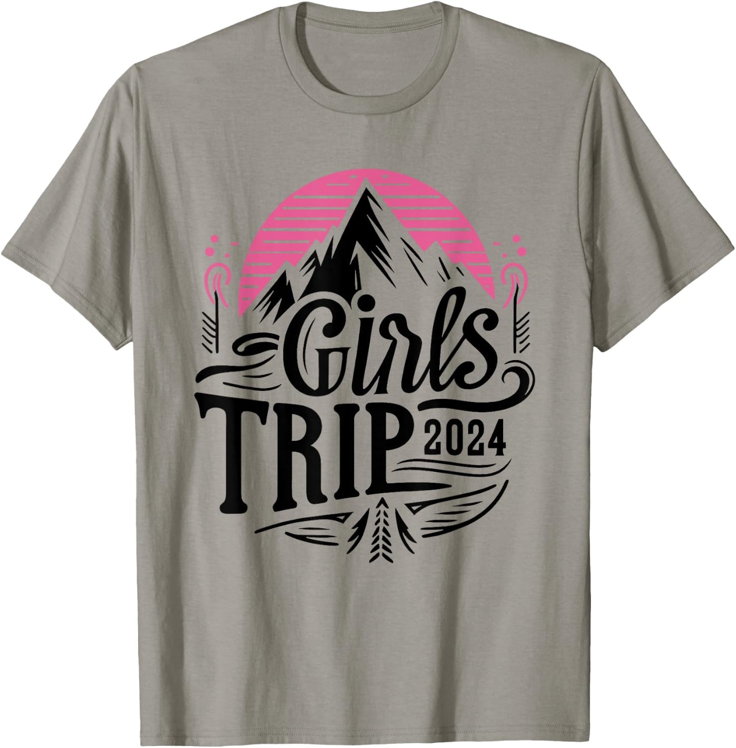 Girls Trip 2024 Mountain Adventure Design T-Shirt - T-Shirt | Sand