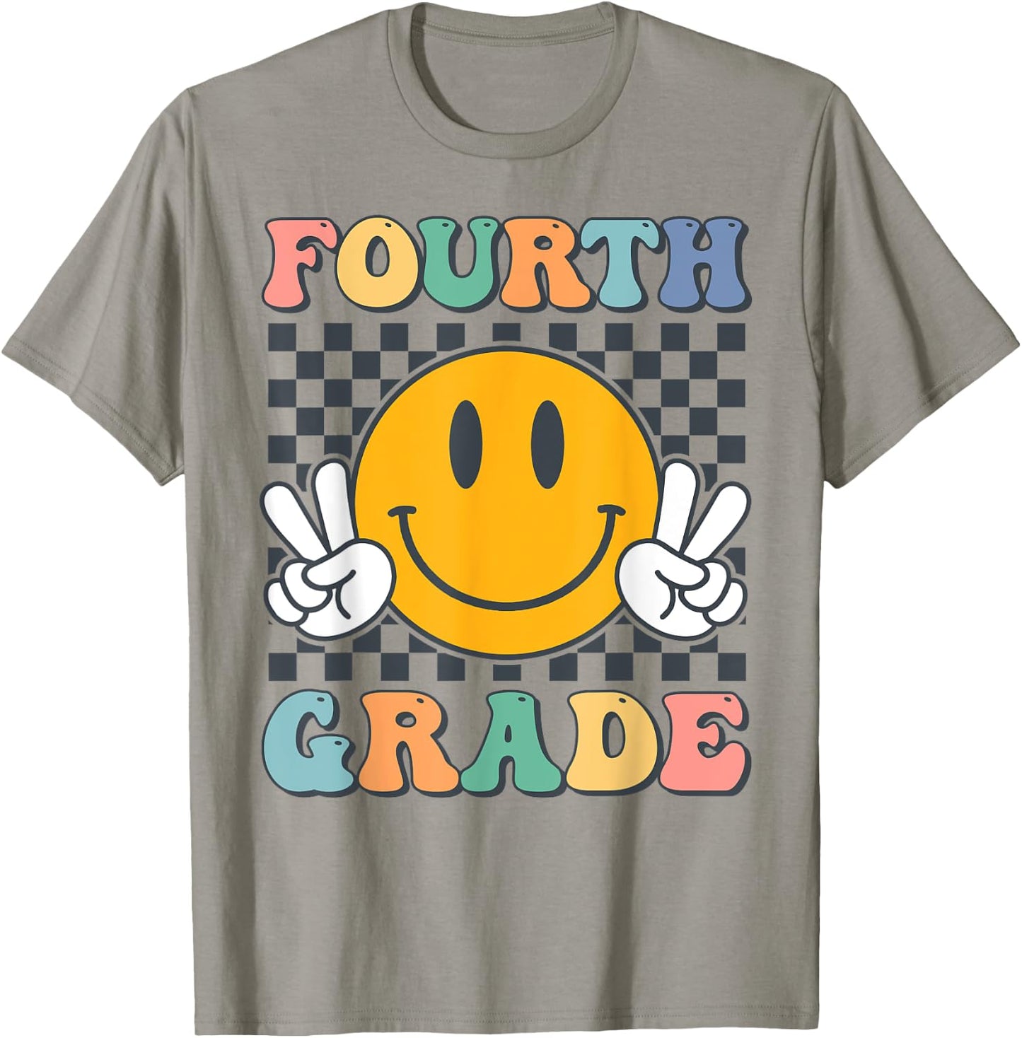 Fourth Grade Team Teachers Boys Girls Retro Smile 4th Grade T-Shirt - T-Shirt | Sand