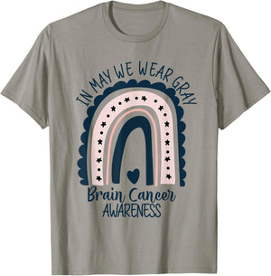 In May We Wear This Brain Cancer Awareness Grey Brain Cancer T-Shirt - T-Shirt | Sand