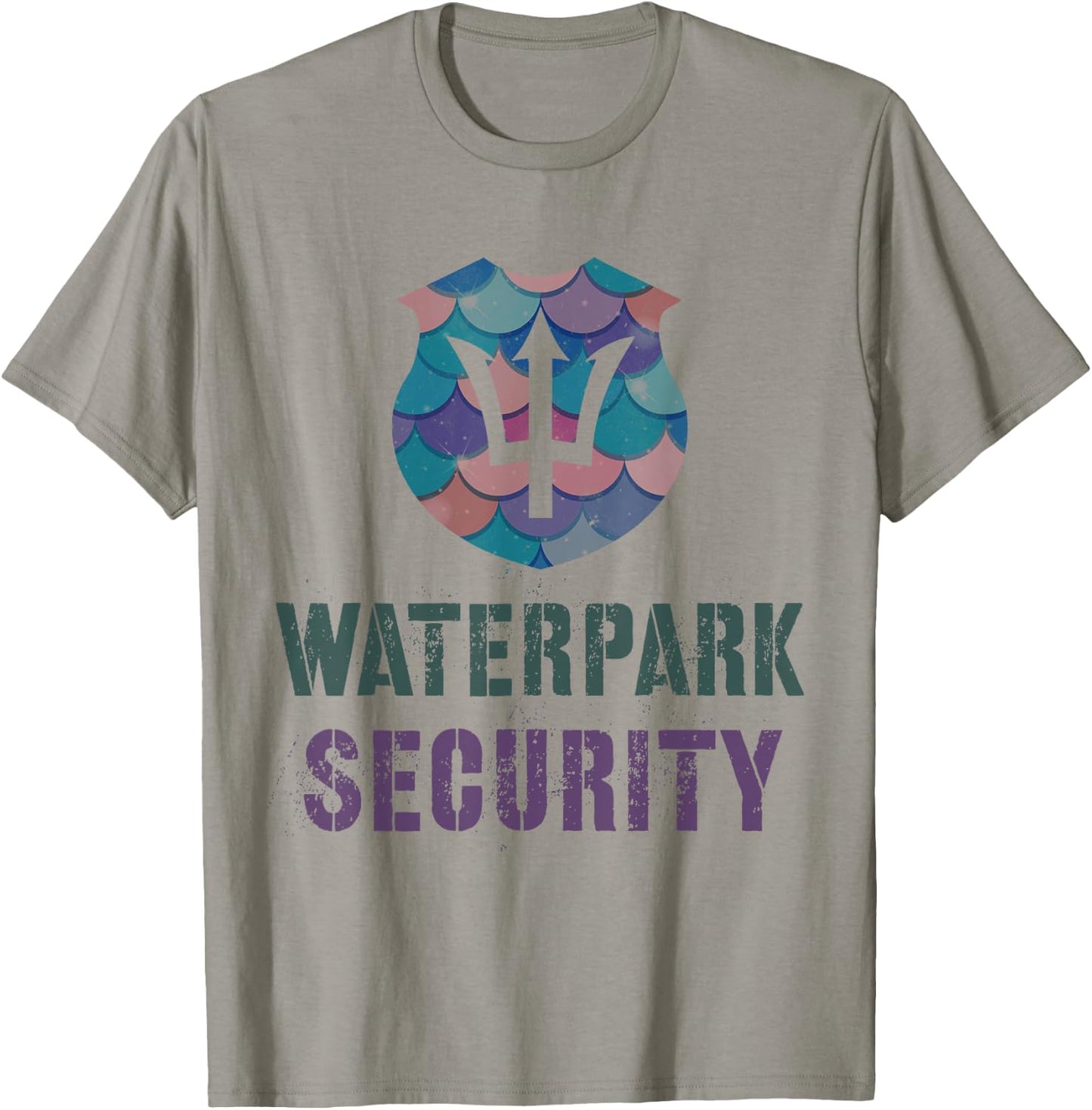 Funny WATERPARK SECURITY Water Theme Park Mermaid Patrol Dad T-Shirt - T-Shirt | Sand
