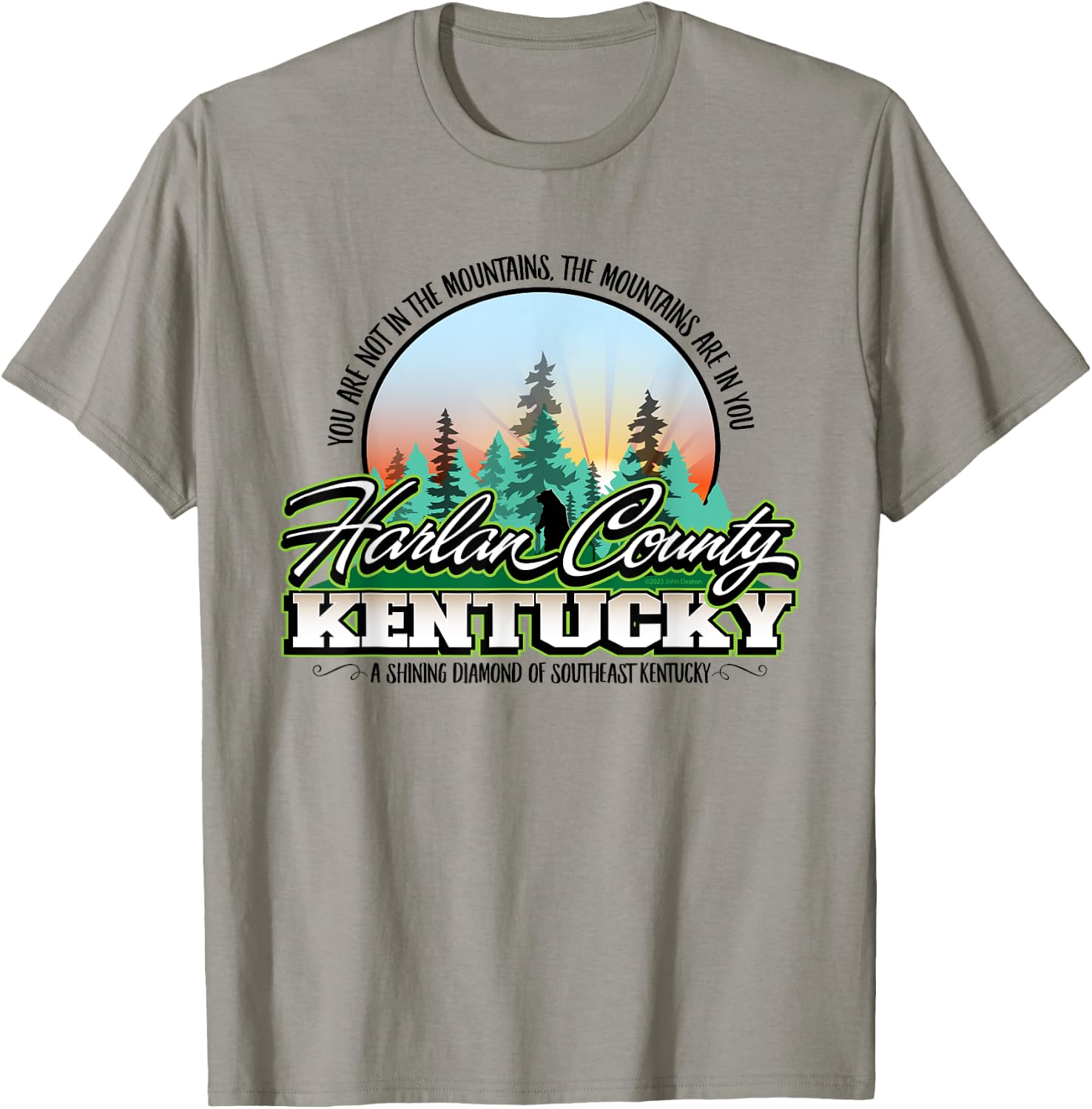 Harlan County Kentucky The Mountains Are In You Black Bear T-Shirt - T-Shirt | Sand
