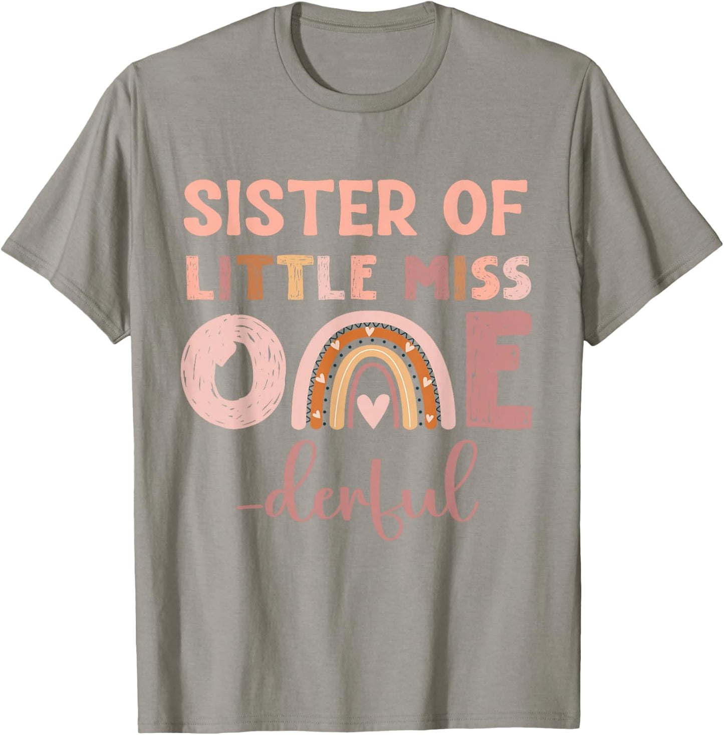Boho Sister of Miss Onederful 1st Birthday Girl Cute Rainbo T-Shirt - T-Shirt | Sand