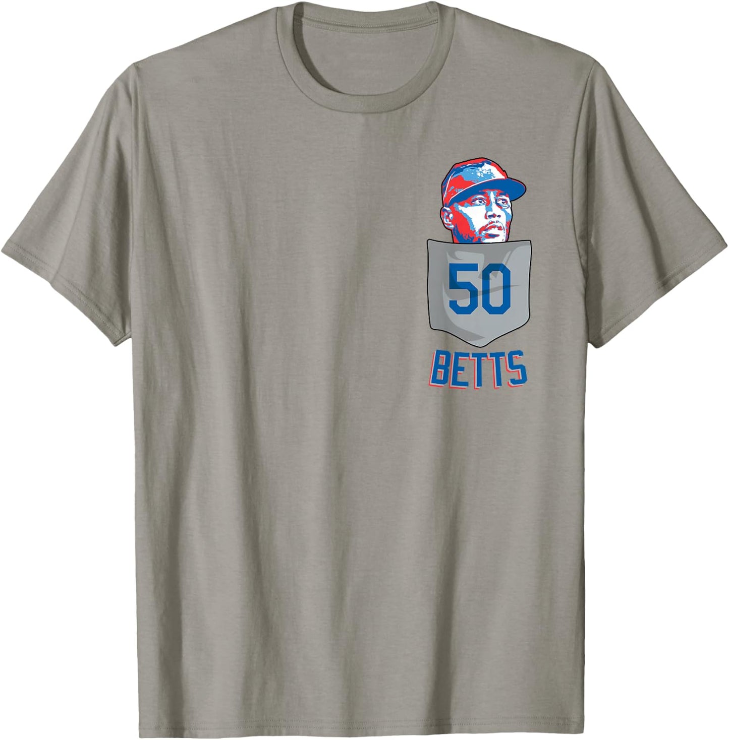 Mookie Betts Los Angeles Baseball Pocket MLBPA T-Shirt - T-Shirt | Sand