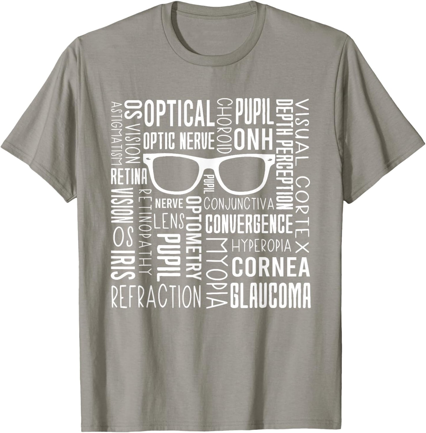 Optometry Ophthalmology WordArt Eye Doctor Surgeon Optician T-Shirt - T-Shirt | Sand