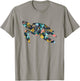 Floral Sea Turtle Silhouette Girls Graphic T-Shirt - T-Shirt | Sand