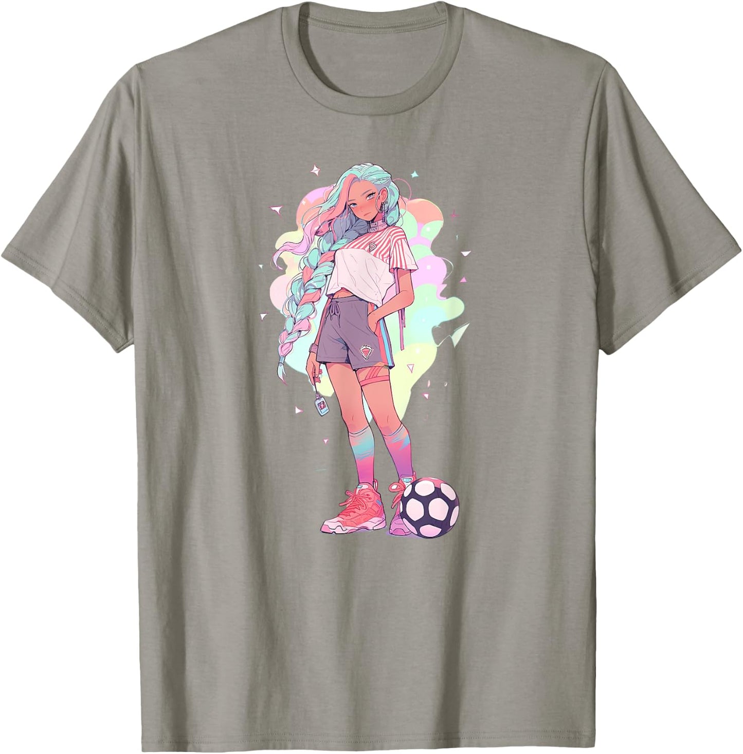 Soccer Girl in funny Pastel japan Anime Aesthetic japanese T-Shirt - T-Shirt | Sand