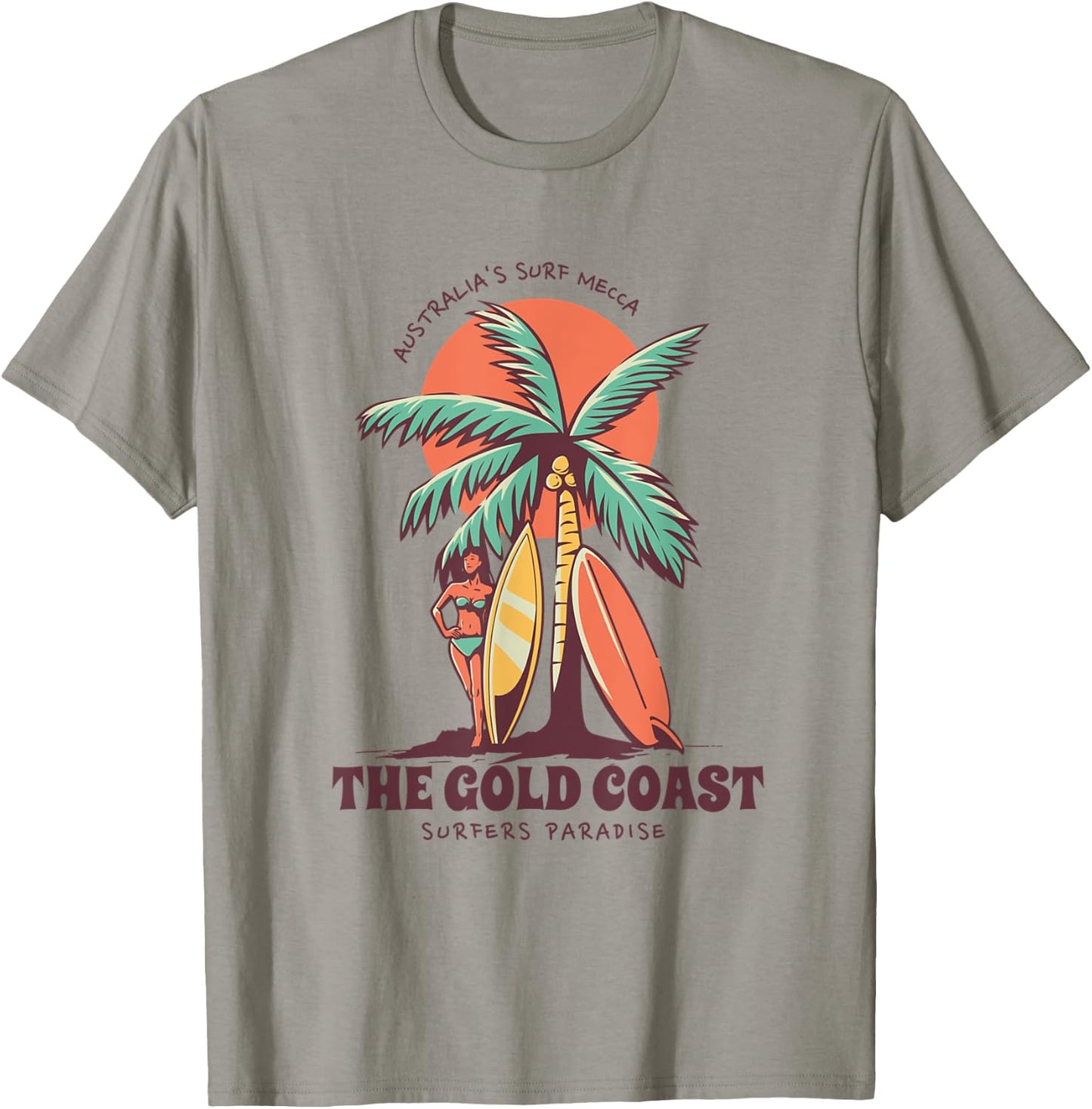 Surfers Paradise Gold Coast Australia Novelty Surfing T-Shirt - T-Shirt | Sand