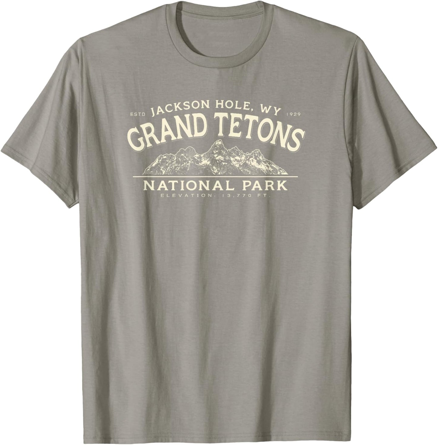 Grand Teton National Park Mountains Graphic T-Shirt - T-Shirt | Sand