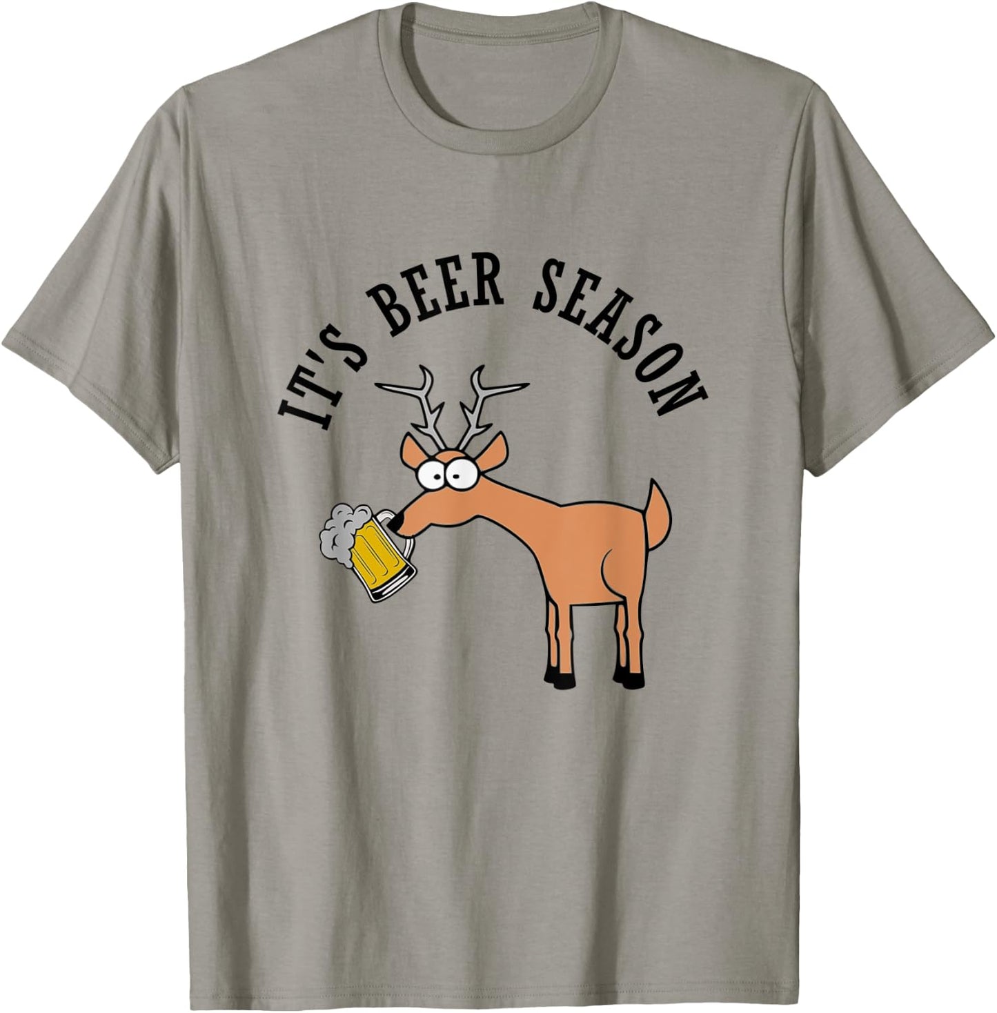 Its Beer Season and Deer Season Funny Hunting Pun Joke T-Shirt - T-Shirt | Sand