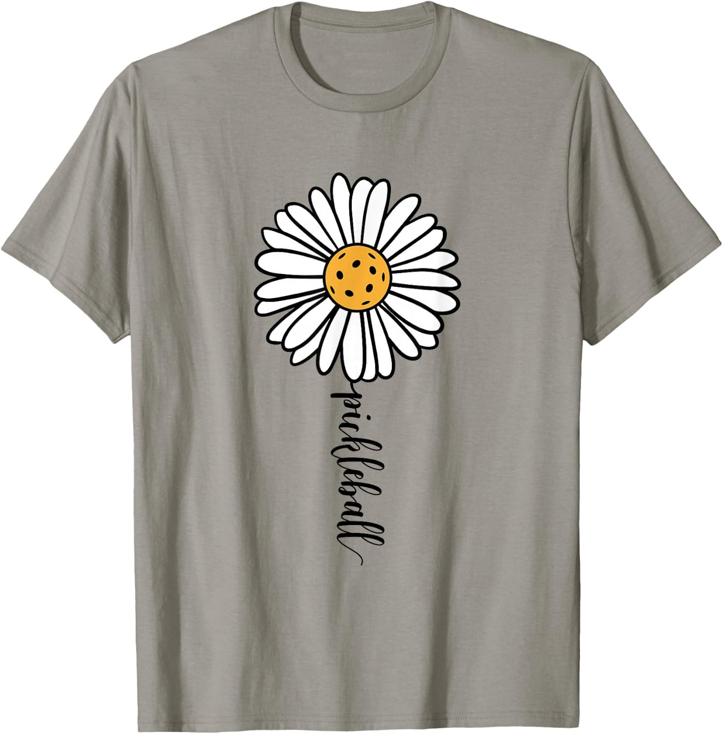 Pickleball Daisy Flower T-Shirt - T-Shirt | Sand