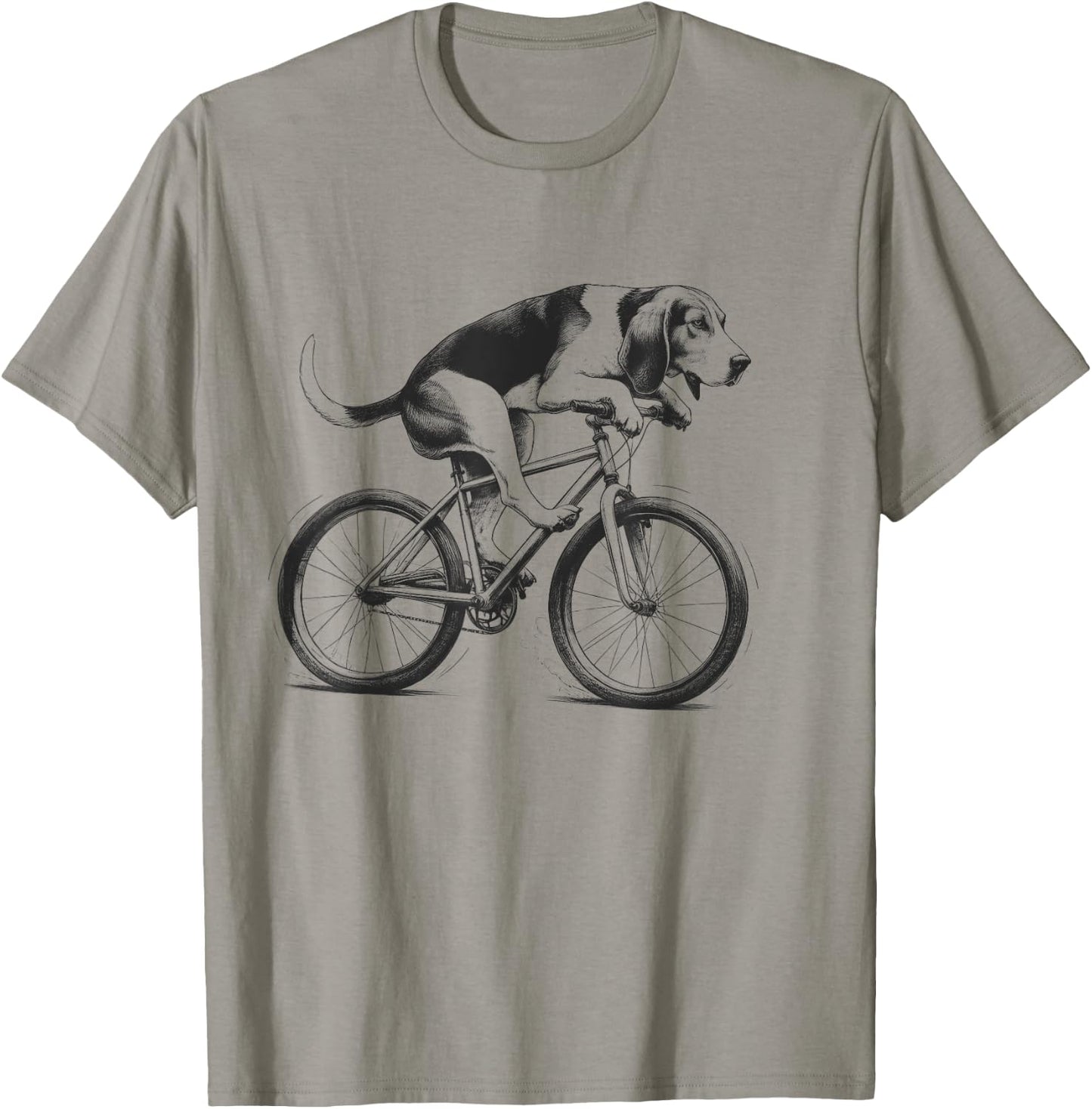 Treeing Walker Coonhound Dog Riding a Bike Bicycle Cycling Men Women Kids T-Shirt - T-Shirt | Sand