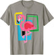 Midcentury Mid Century Pink Flamingo Retro Geometric Modern T-Shirt - T-Shirt | Sand