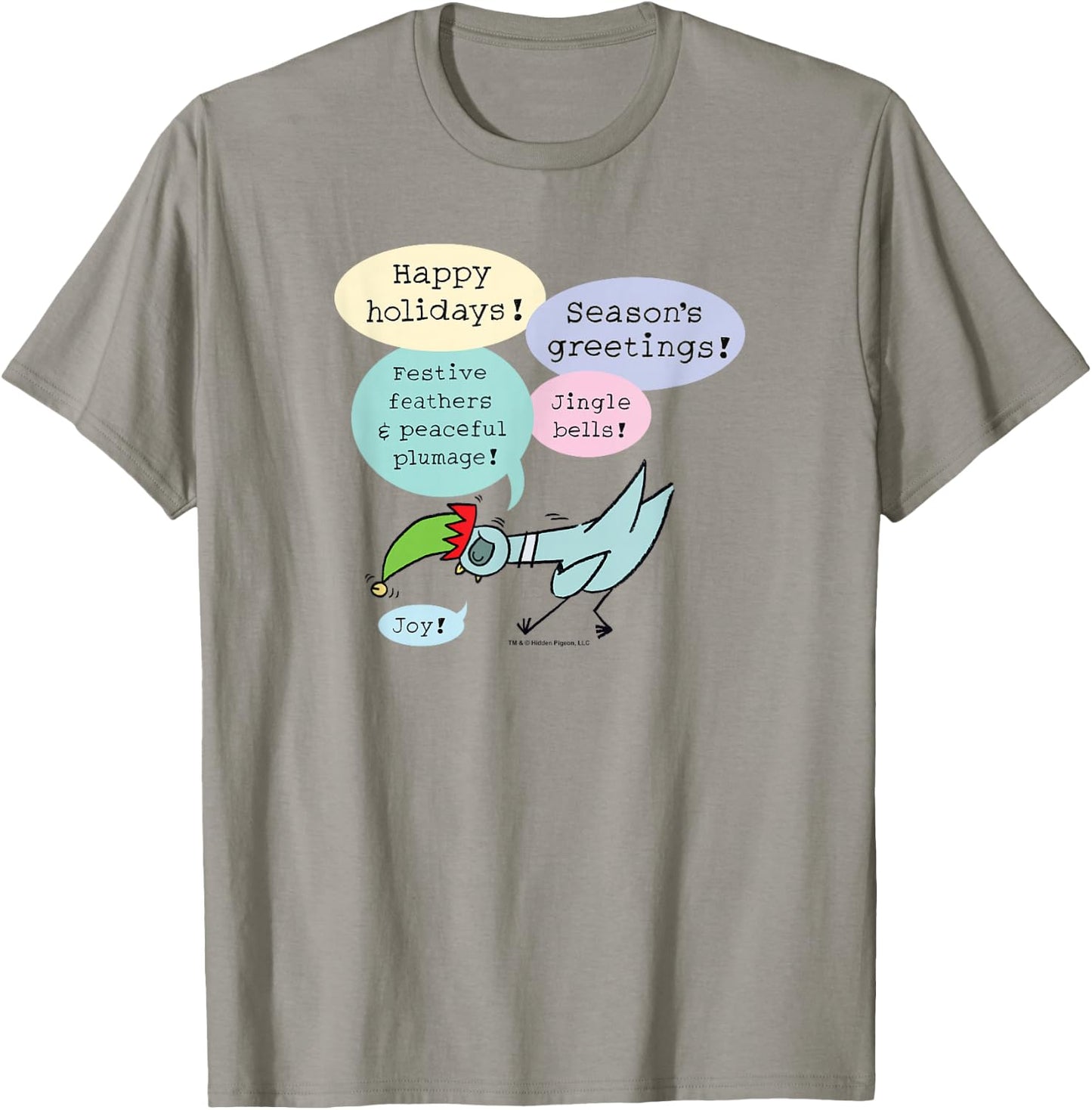 The Pigeon Seasons Greetings Christmas Pigeon T-Shirt - T-Shirt | Sand