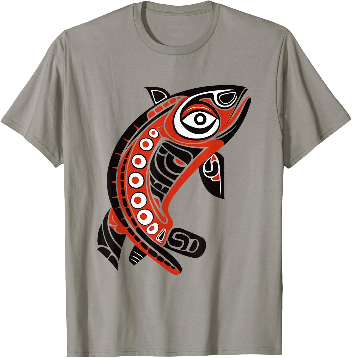 Native American Pacific Northwest Coast Art Tribal Salmon T-Shirt - T-Shirt | Sand