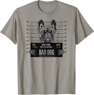 French Bulldog Bad Dog Jail Frenchie Dog Dad Frenchie Mom Women Girls Kids T-Shirt - T-Shirt | Sand
