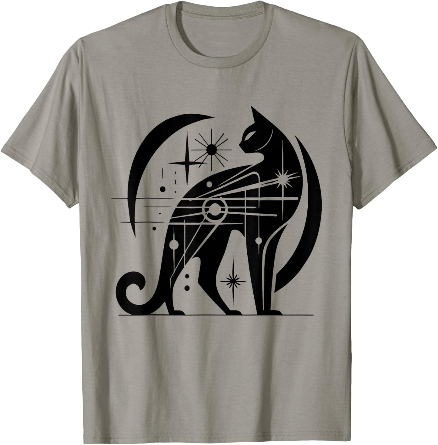 Cat Midcentury Mid Century Retro Atomic Age Modern T-Shirt - T-Shirt | Sand