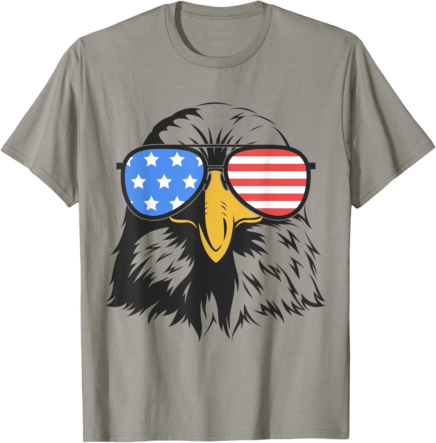 4th of July Bald Eagle in Sunglasses American Flag Freedom Kids Men T-Shirt - T-Shirt | Sand
