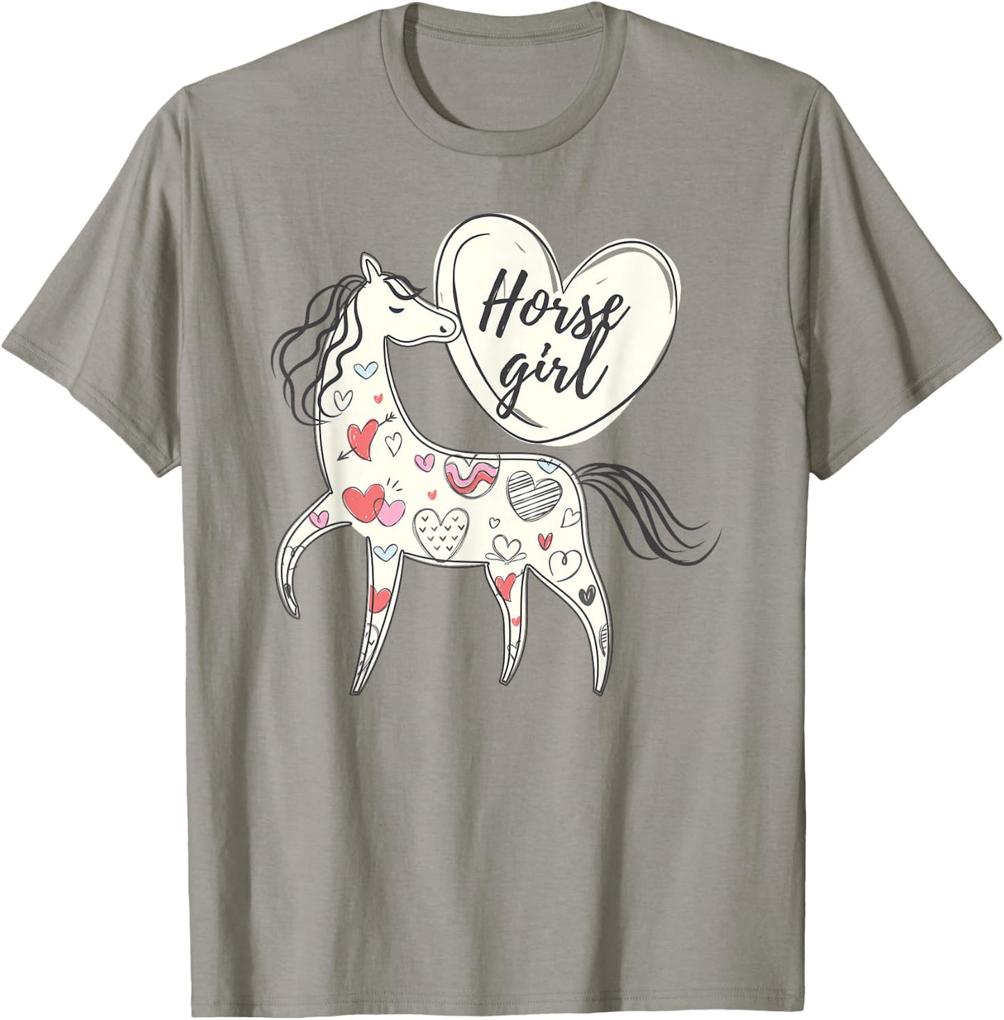 Horse girl horse lover big loveheart pretty heart cool girls T-Shirt - T-Shirt | Sand
