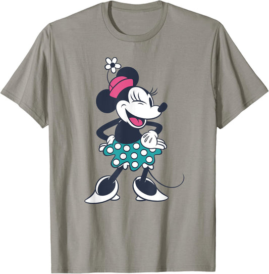 Amazon Essentials Disney Standing and Winking Retro Minnie T-Shirt - T-Shirt | Sand