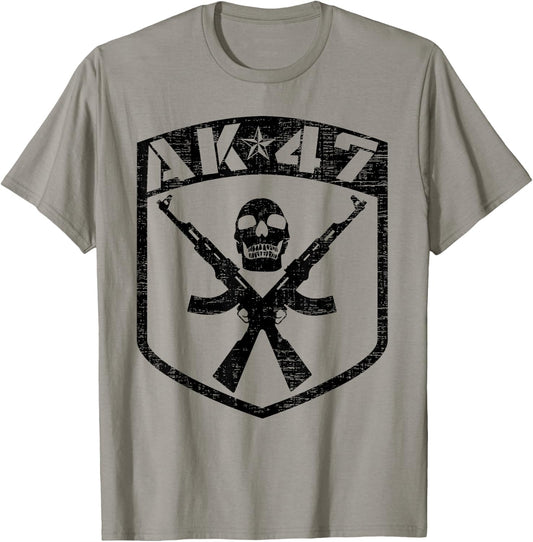 Kalashnikov AK-47 Assault Rifle Skull T-Shirt - T-Shirt | Sand