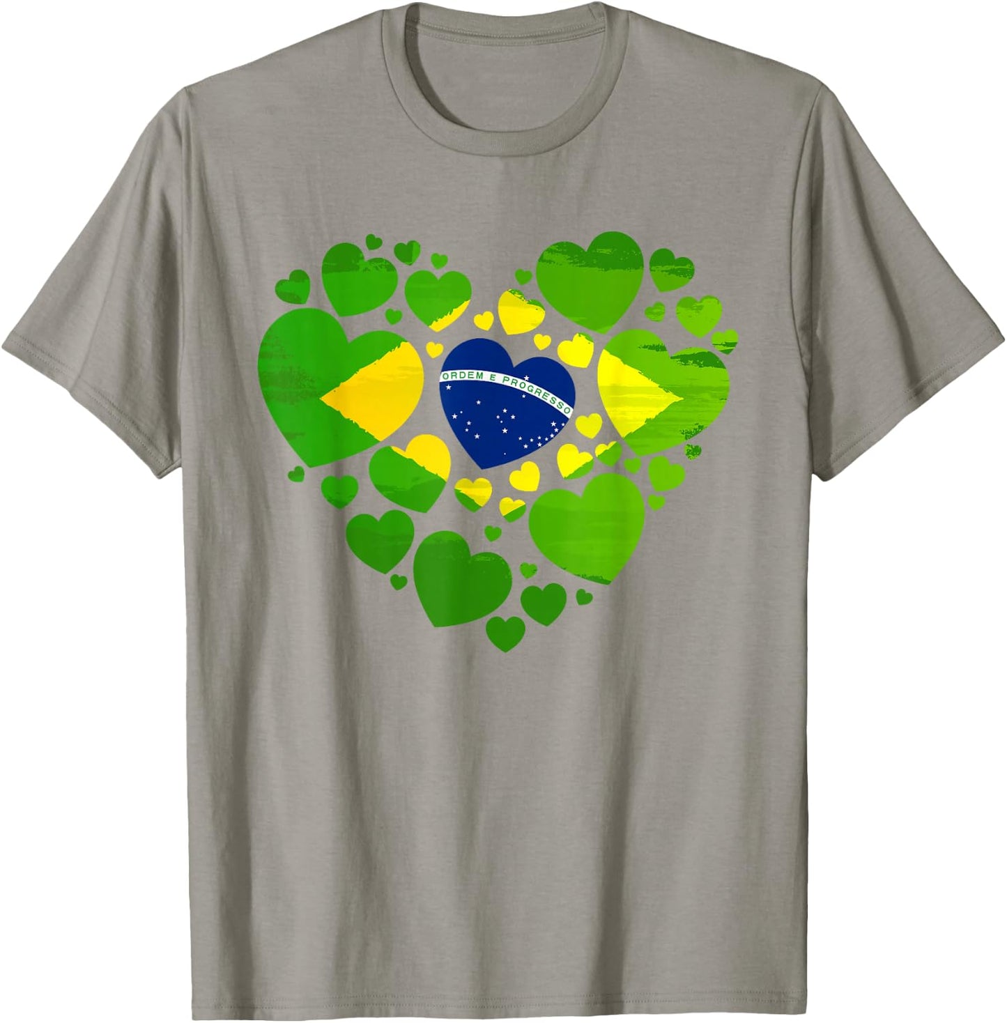 Brazilian Flag Heart Idea & Brazil Flag Heritage T-Shirt - T-Shirt | Sand