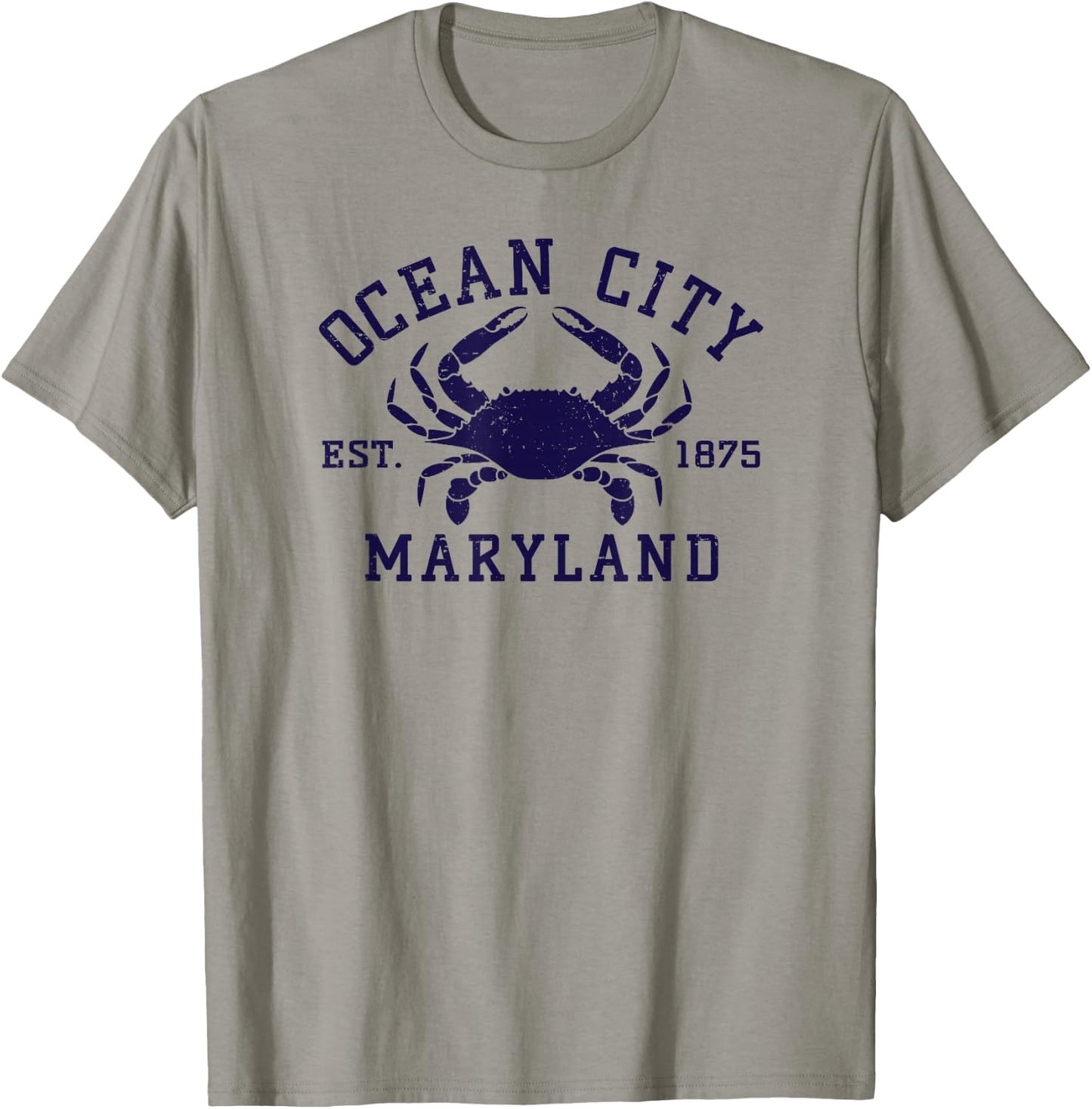 Ocean City Maryland Crab Souvenir Retro Throwback Men Women T-Shirt - T-Shirt | Sand