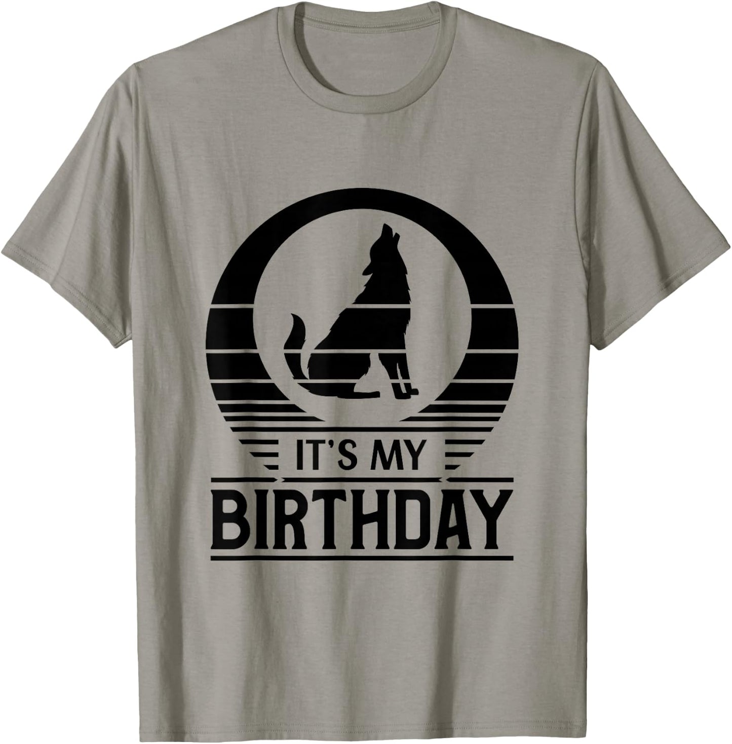 Vintage Sunset Happy Birthday Wolf Its My Birthday T-Shirt - T-Shirt | Sand
