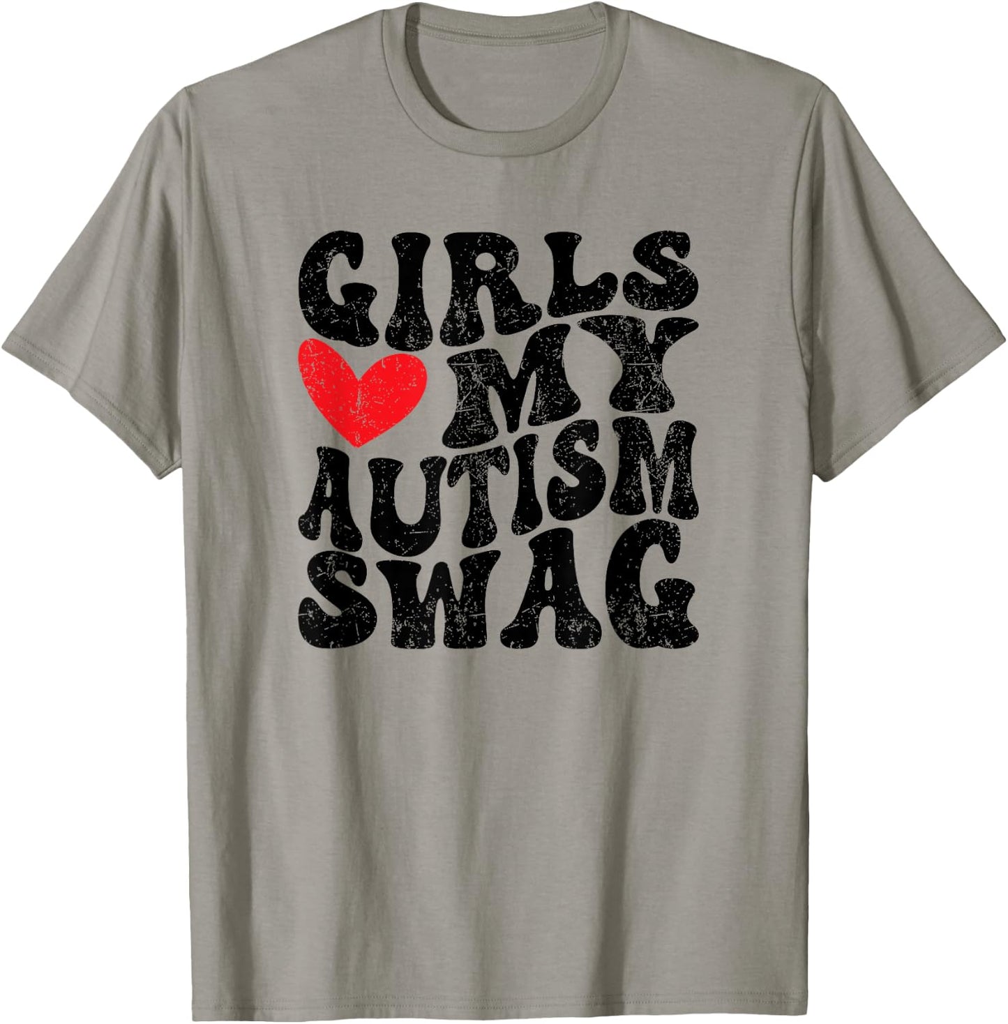 Girls Heart My Autism Swag Funny Girls Love My Autism Swag T-Shirt - T-Shirt | Sand